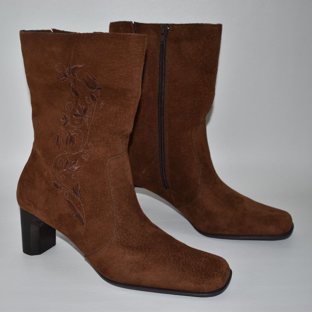 White Mountain Women's New Brown Leather Boots